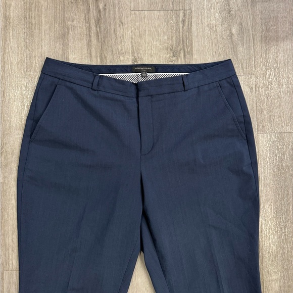 Banana Republic Ryan Pants Women Size 14 Navy Wool Blend Office Career Trousers - Picture 3 of 9
